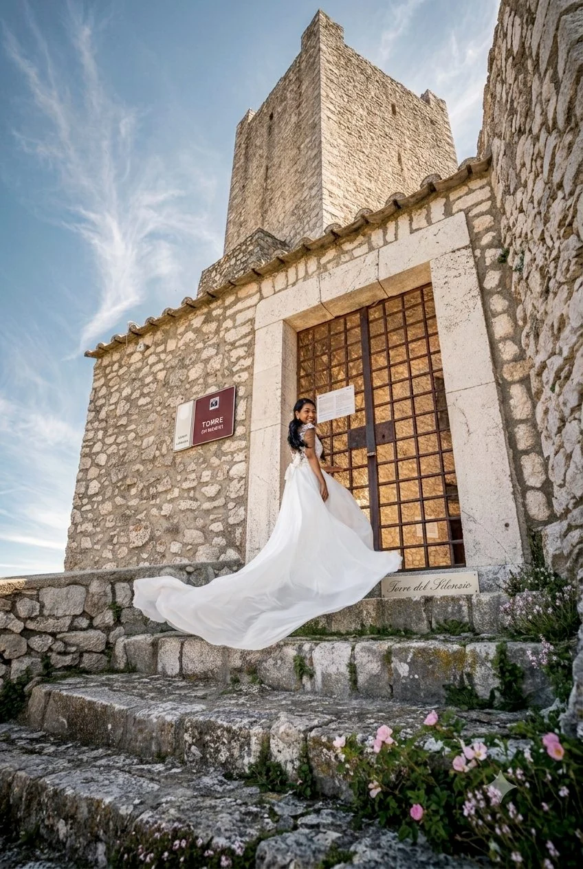Ritratto della sposa in location